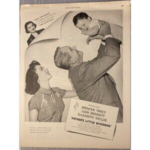 Movie Ad Circa '51 "Father's Little Dividend" Spencer Tracy-Joan Bennett MGM